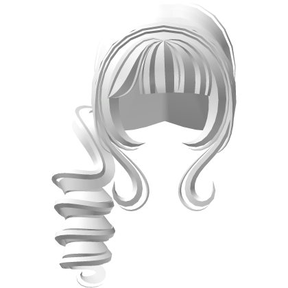 ♡ wispy side curly doll cute white pigtail Roblox item