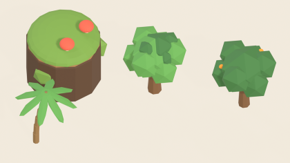 Stylized Tree Pack x40 Low Poly Pine Oak Palm preview 7