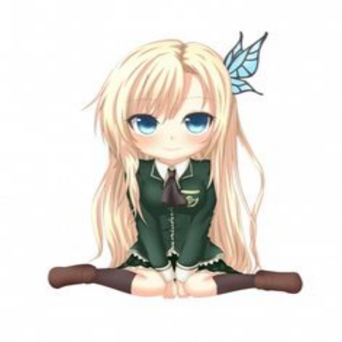 Cute Blonde Butterfly chibi Roblox decal