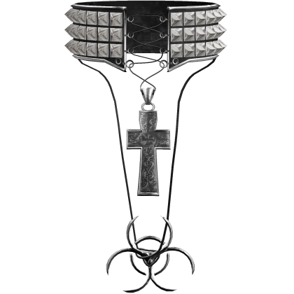 アクセサリー 00s archive remake cross necklace Silver Y2K Black Cyber 2000s Scene Cross Necklace | Roblox
