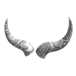 Light Damascus Curved Horns