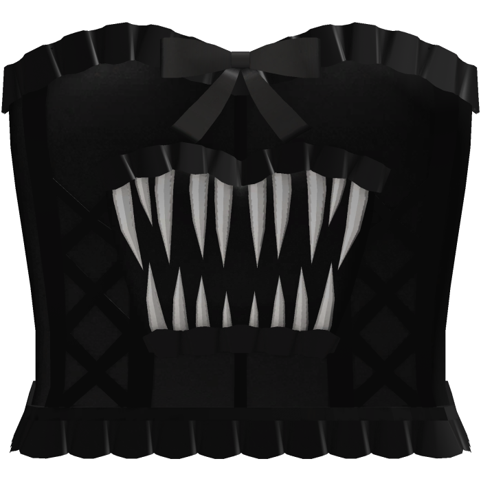 black emo gothic ruffled monster teeth corset 