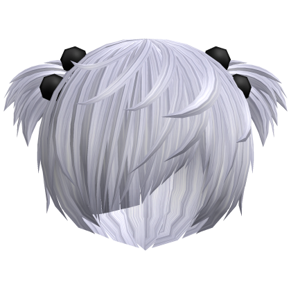 (//_^) silver messy anime vkei emo hair w buns