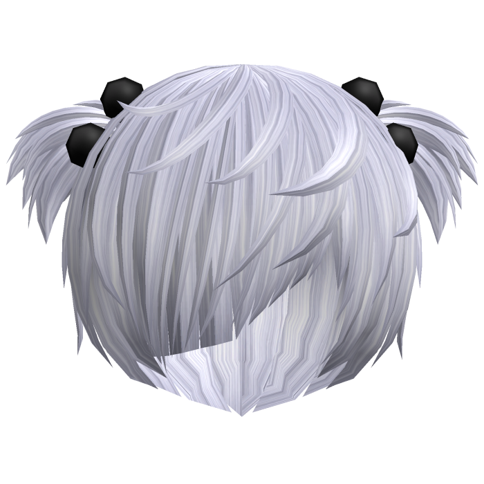 (//_^) silver messy anime vkei emo hair w buns