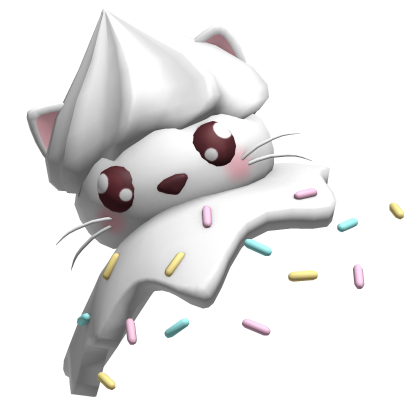 kawii white ice cream sprinkles cat