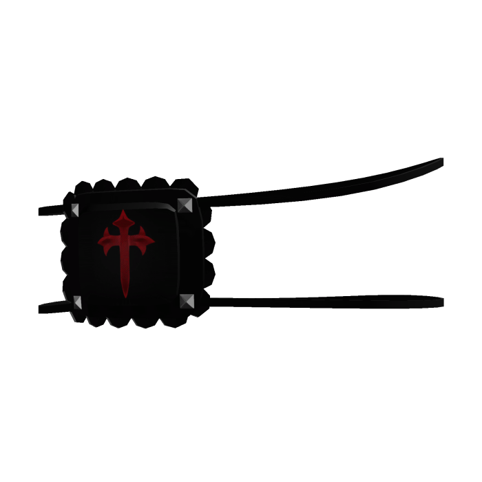 Black Cute Studded Red Gothic Cross Eyepatch low