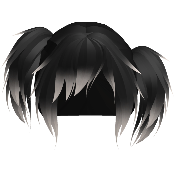 Emo Gothic Uneven Short Pigtails in Black Blonde