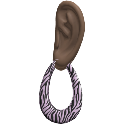Purple Zebra 2000s Teardrop Earrings Ears