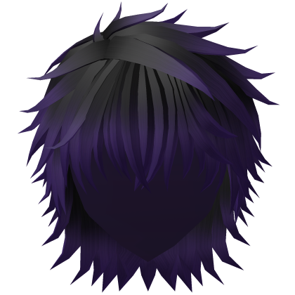 Halloween Fluffy Messy Anime Hair (Black Purple) Roblox item