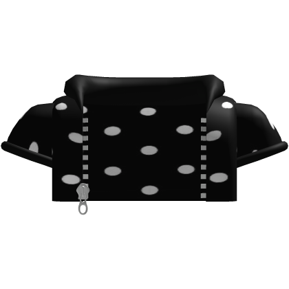 cute black polka emo moe cropped zipper hoodie 