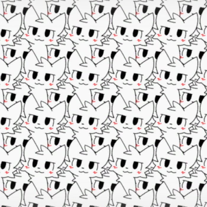 Furry Cute White Pattern BoyKisser Cat Background