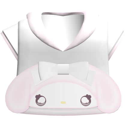Cozy simple adorable pink bunny white hoodie