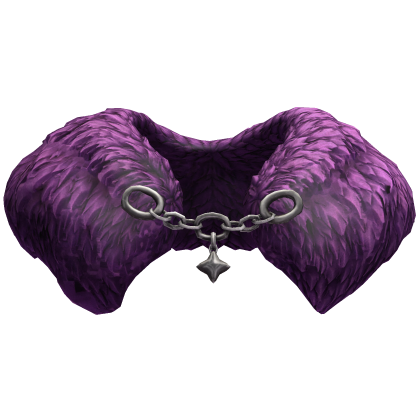 Purple Silver Fur Chain Collar