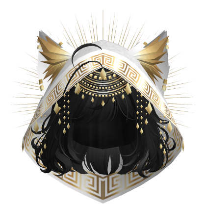 Egyptian Hair w/ Divine Gold White Hood (Black)