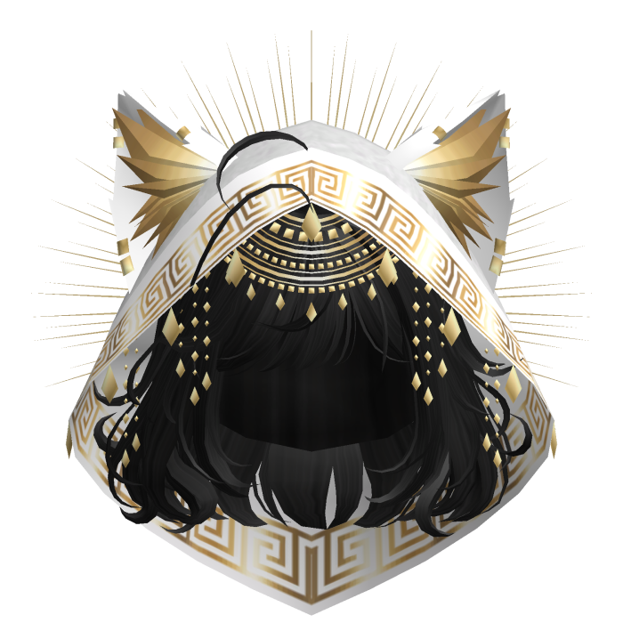 Egyptian Hair w/ Divine Gold White Hood (Black)