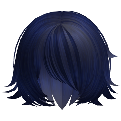 Dark Blue Spiky Anime Style Shy Short Bob Hair