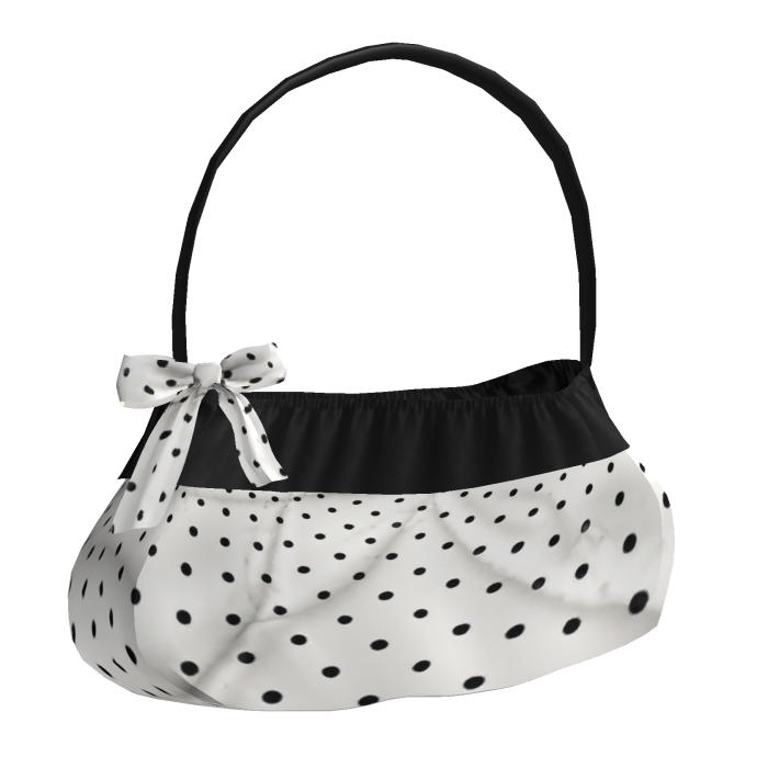White & Black Dainty Cute Polka Dot Gyaru Purse