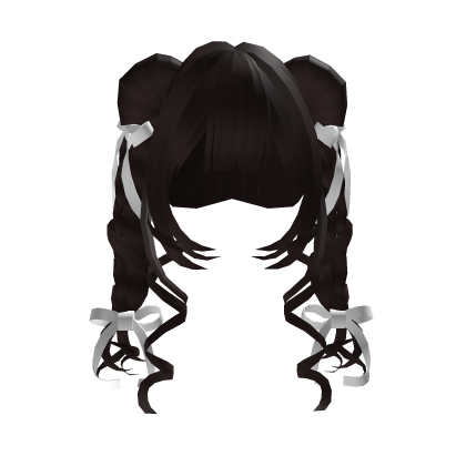 Brown Doll Pigtails With White Bow