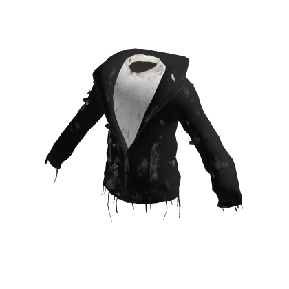 Distressed Black Jacket & White Tee