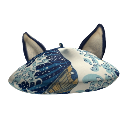 The Great Wave Japanese Inspired Ears Berret Roblox item