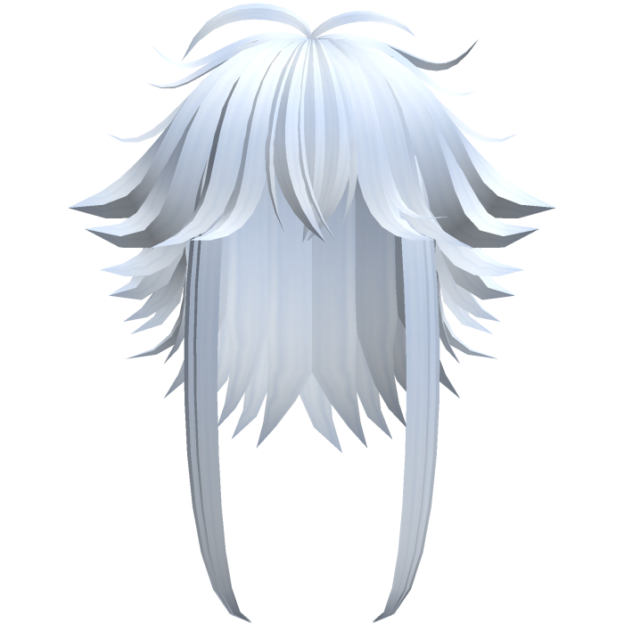 messy cute hair with tufts in blue