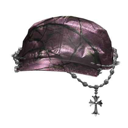 Pink Camo Grunge Cap W Chrome Chain & Spikes | Roblox Item