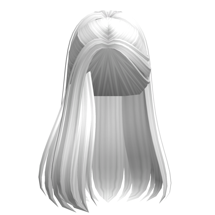Elegant Model Side Part Ponytail (White)