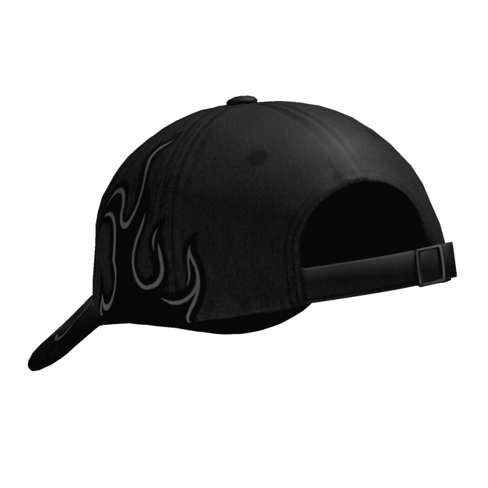 Black Y2K Flame Cap Backwards