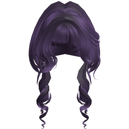 Anime Soft Curly Hair w/ Bangs (Purple)