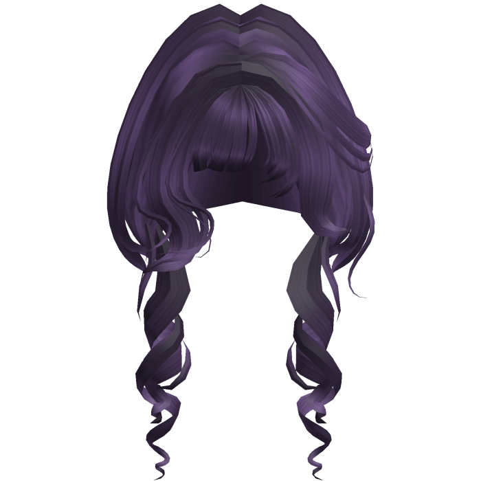 Anime Soft Curly Hair w/ Bangs (Purple)