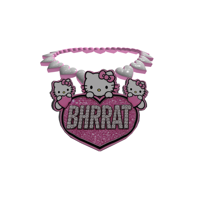 "BHRATT"  Custom Heart Diamond Chain