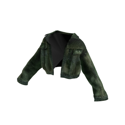 MARCHÉE - Washed Green Currency Denim Jacket