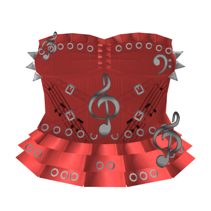 cute light red emo spikey musical dress Roblox item