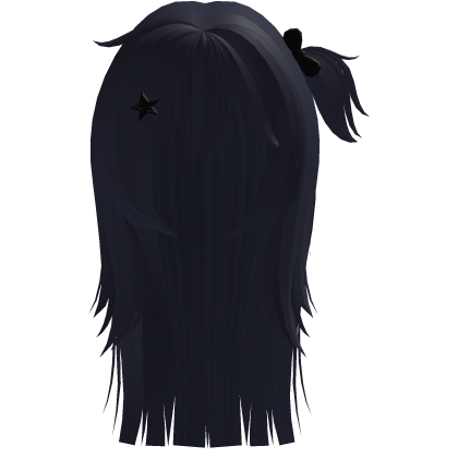 cute emo scene girl hair w/ star clip (navy blue)