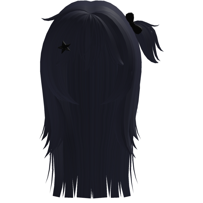 cute emo scene girl hair w/ star clip (navy blue)