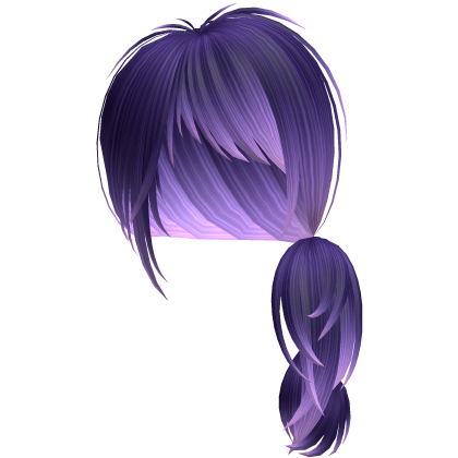 Emo Choppy Razor Cut Side Ponytail (Galaxy Purple)