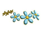 Blue Diamond Flower Clips