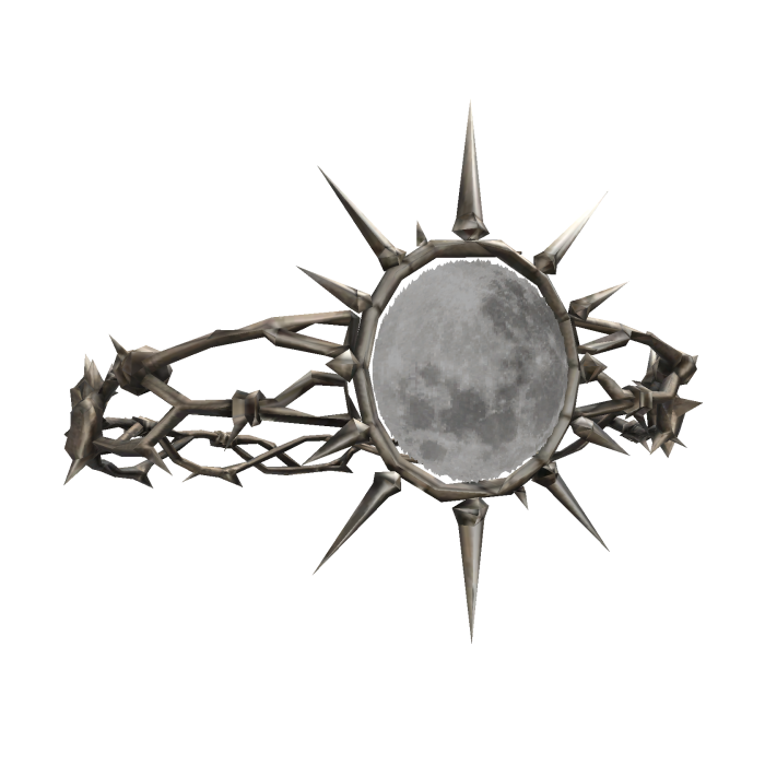 [Animated] Gothic Moon Thorn Crown (Silver/White)