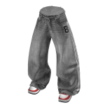 💗Y2K OVERSIZED BAGGY JEANS WITH SHOES_GREY