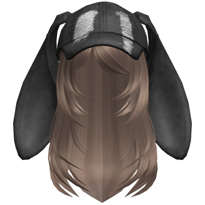 Milktea Layered Girl Hair w/Black Bunny Cap Y2K Roblox item