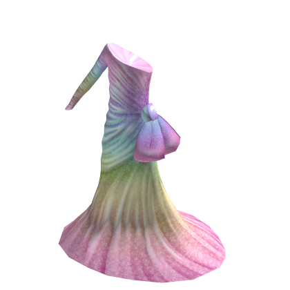 Ruched One-Sleeve Mermaid Gown - Rainbow Shimmer thumbnail