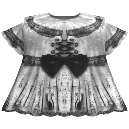 old school doll ruffled cat print dress in bnw Roblox item