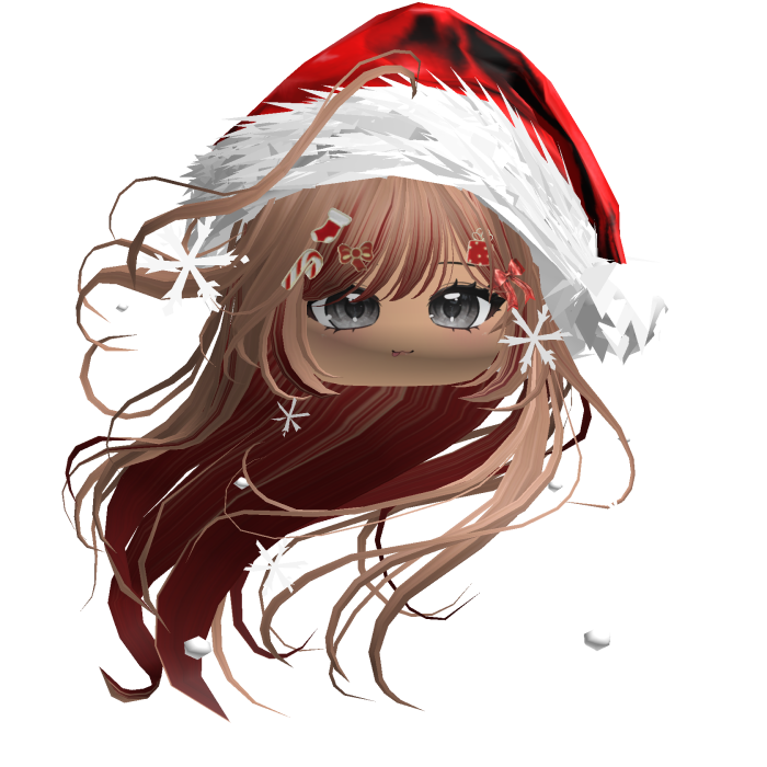 Windy Anime Hair w/Santa Hat (Blonde&Red)