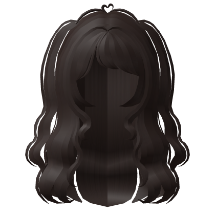 . ‿ ♡ flowy fairytale pigtail wavy hair dark brown Roblox item
