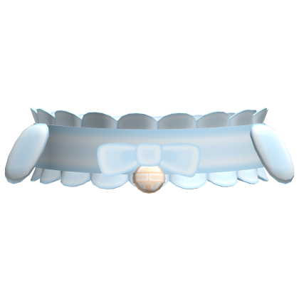 cute kawaii puppy collar with ears in blue