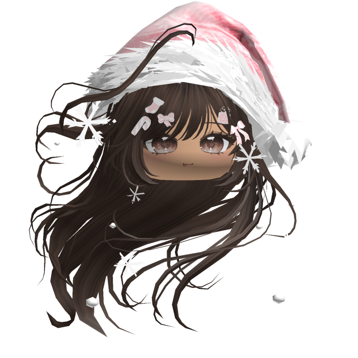 Windy Anime Hair w/Santa Hat (Brown)