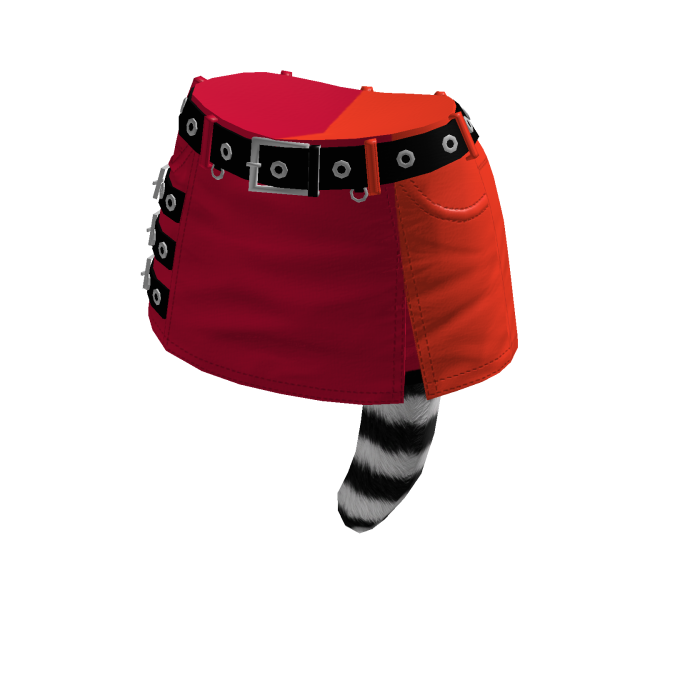 ✧♡✧ Orange & Pink Punk Cat Mini Skirt