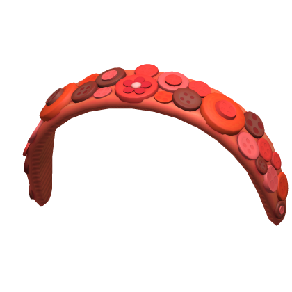 Cute Preppy Orange/Red Button Decora Headband Roblox item