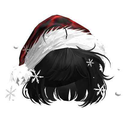 Christmas Cute Hair w/Santa Hat (Black)