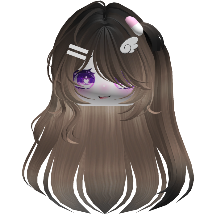 cute Black and Brown Hair emo fofo anime y2k